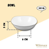 Wilmax Quadratische Porzellanschüssel, 14.5 x 14.5 cm, 345 ml, WL-992000/A